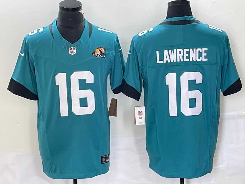 Men & Women & Youth Jacksonville Jaguars #16 Trevor Lawrence Teal 2023 FUSE Vapor Limited Stitched Jersey